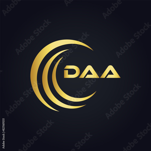DAA logo. D A A design. White DAA letter. DAA, D A A letter logo design. D A A letter logo design in FIVE, FOUR, THREE, style. letter logo set in one artboard. D A A letter logo vector design.	
