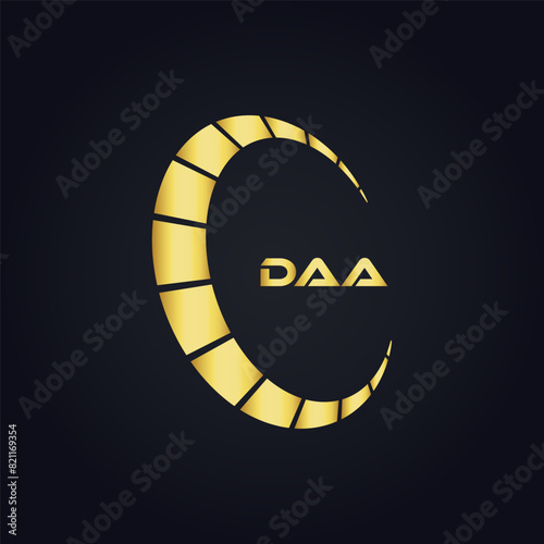 DAA logo. D A A design. White DAA letter. DAA, D A A letter logo design. D A A letter logo design in FIVE, FOUR, THREE, style. letter logo set in one artboard. D A A letter logo vector design.	
