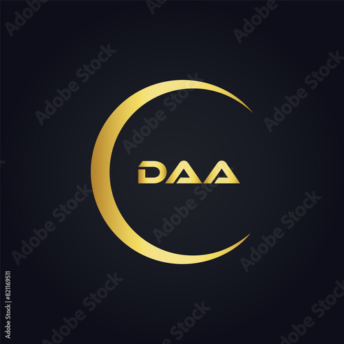 DAA logo. D A A design. White DAA letter. DAA, D A A letter logo design. D A A letter logo design in FIVE, FOUR, THREE, style. letter logo set in one artboard. D A A letter logo vector design.	
