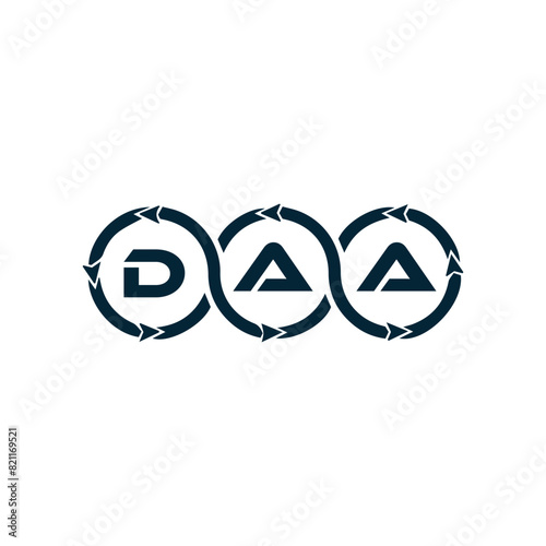 DAA logo. D A A design. White DAA letter. DAA, D A A letter logo design. D A A letter logo design in FIVE, FOUR, THREE, style. letter logo set in one artboard. D A A letter logo vector design.	
