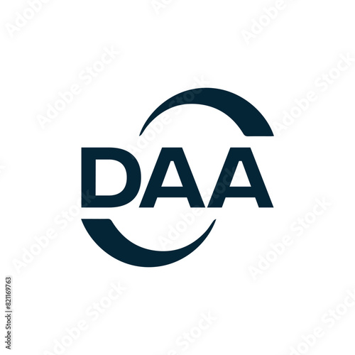 DAA logo. D A A design. White DAA letter. DAA, D A A letter logo design. D A A letter logo design in FIVE, FOUR, THREE, style. letter logo set in one artboard. D A A letter logo vector design.	
