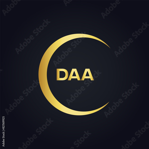 DAA logo. D A A design. White DAA letter. DAA, D A A letter logo design. D A A letter logo design in FIVE, FOUR, THREE, style. letter logo set in one artboard. D A A letter logo vector design.	
