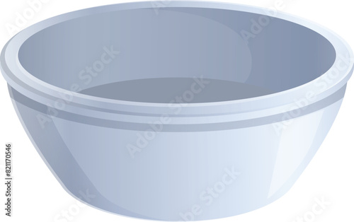 Digital graphic of a clean, grey bowl isolated on a white background