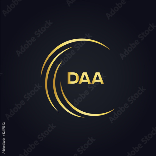 DAA logo. D A A design. White DAA letter. DAA, D A A letter logo design. D A A letter logo design in FIVE, FOUR, THREE, style. letter logo set in one artboard. D A A letter logo vector design.	
