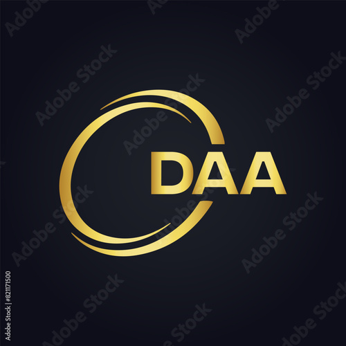 DAA logo. D A A design. White DAA letter. DAA, D A A letter logo design. D A A letter logo design in FIVE, FOUR, THREE, style. letter logo set in one artboard. D A A letter logo vector design.	
