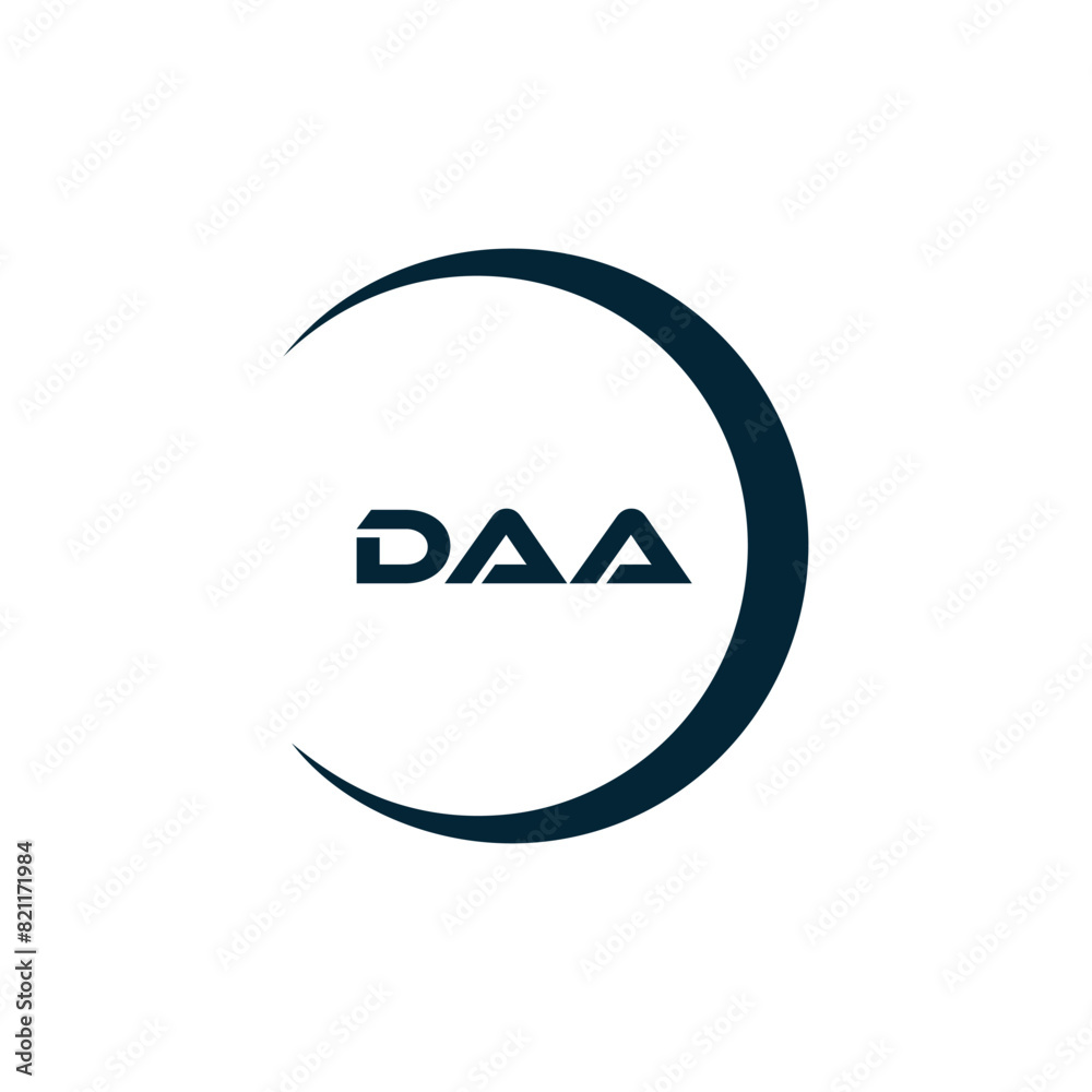 Obraz premium DAA logo. D A A design. White DAA letter. DAA, D A A letter logo design. D A A letter logo design in FIVE, FOUR, THREE, style. letter logo set in one artboard. D A A letter logo vector design.