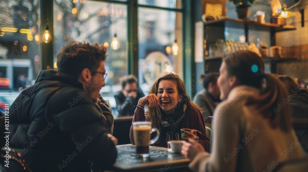 A group of people sitting at a table talking to each other, AI A group of people sitting at a table talking to each other, AI