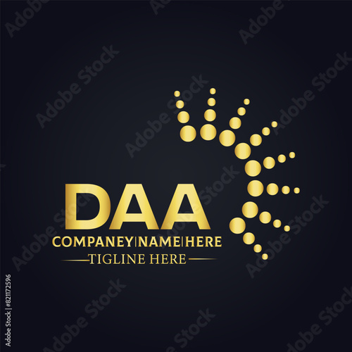 DAA logo. D A A design. White DAA letter. DAA, D A A letter logo design. D A A letter logo design in FIVE, FOUR, THREE, style. letter logo set in one artboard. D A A letter logo vector design.	
