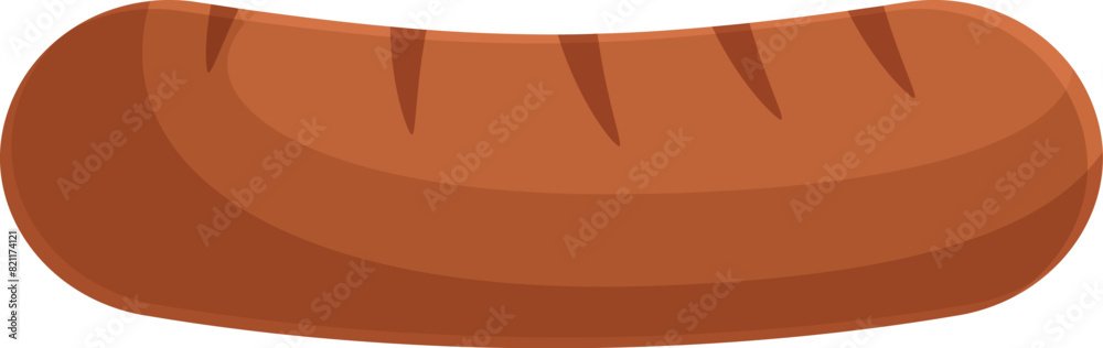 Obraz premium Delicious and tasty cartoon hot dog illustration with grilled sausage, mustard, and bun in american cuisine style for summer cookout and casual dining iconography