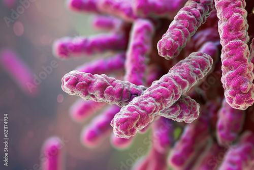 Bacteria cells close up image microscopic view