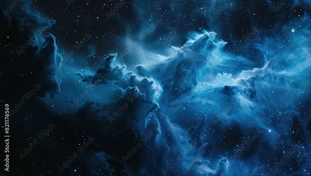 Obraz premium Mystical Blue Gas Cloud in Space