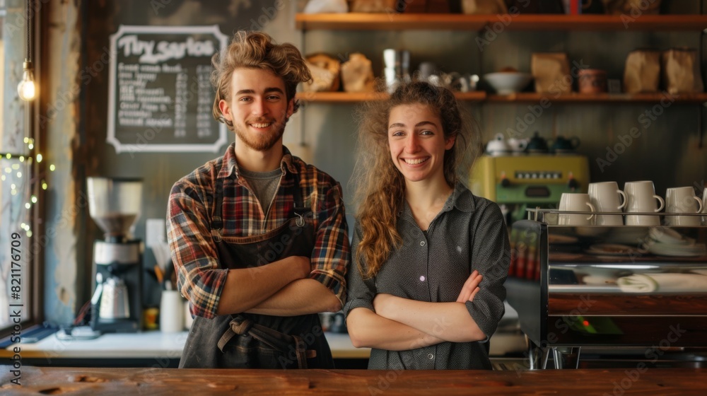 Cheerful Baristas at Local Cafe