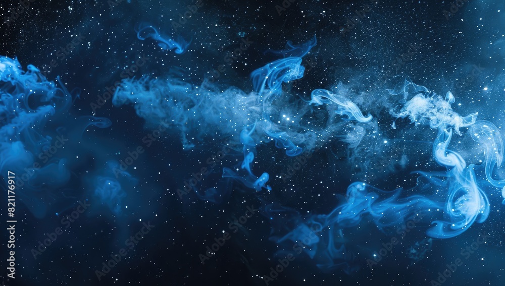 Fototapeta premium Blue Ethereal Nebula in the Cosmos
