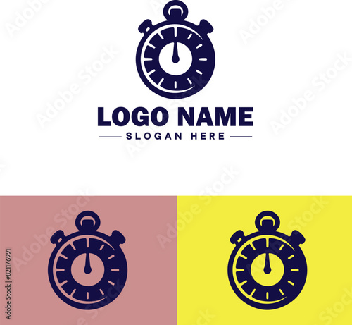 stopwatch icon Timer Chronometer Stopwatch timer flat logo sign symbol editable vector