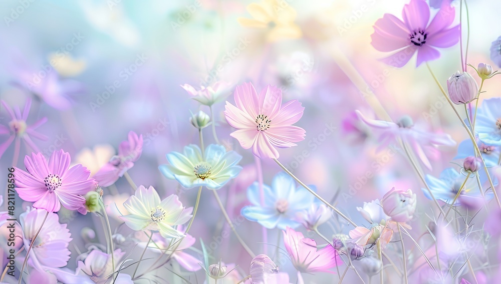 Delicate Pastel Flowers in Bloom Delicate Pastel Flowers in Bloom