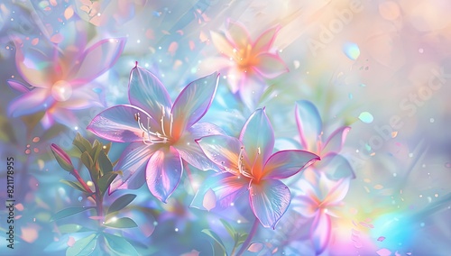 Delicate Pastel Flowers in Bloom