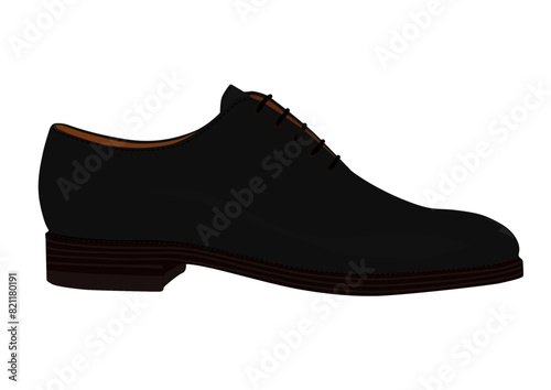 Luxury footwear fashion wholecut oxfords men shoes. Vector without effects or gradient, easy colour change.