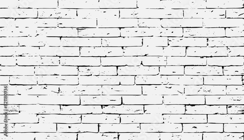 White brick wall texture seamless vector illustration