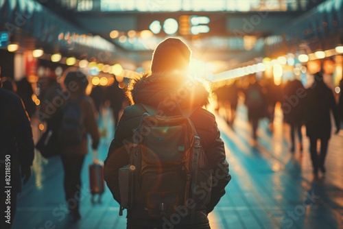 The concept of a person preparing to travel abroad and immigrating photo