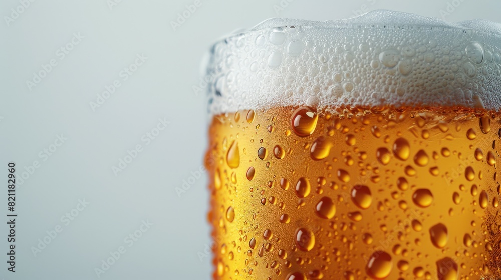 A glass of beer with foam on top A glass of beer with foam on top