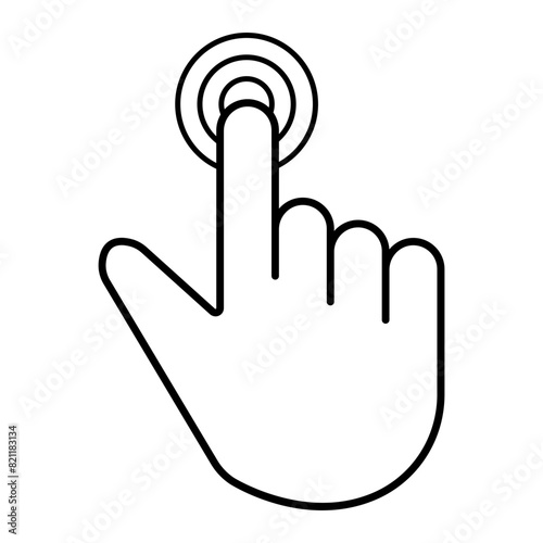 Hand Click Cursor Icon, Simple Icon Vector Design