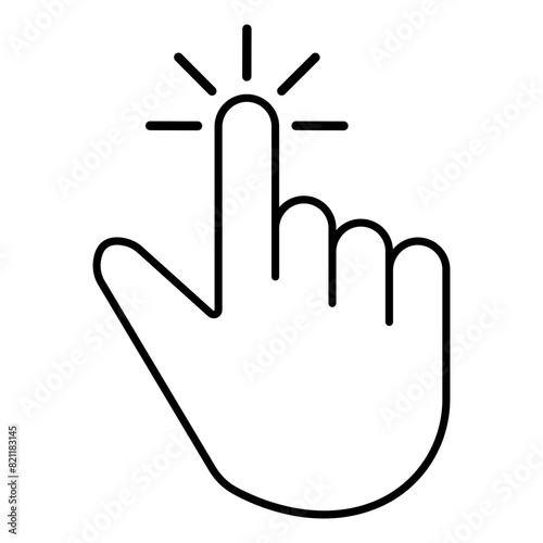 Hand Click Cursor Icon, Simple Icon Vector Design