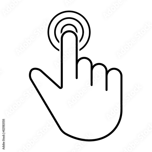 Hand Click Cursor Icon, Simple Icon Vector Design