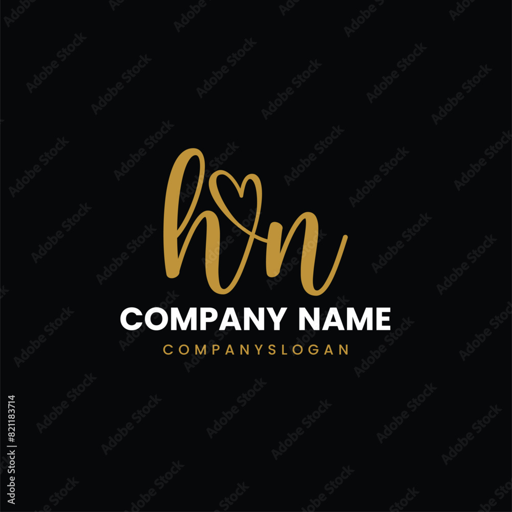 Letter HN initial logo design Letter HN initial logo design