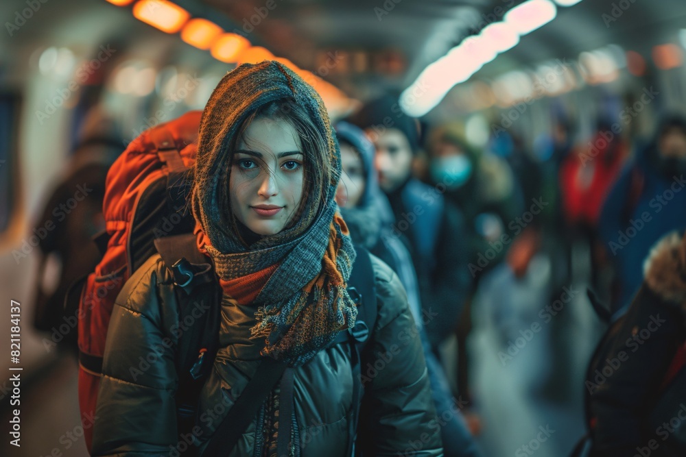 The concept of a person preparing to travel abroad and immigrating The concept of a person preparing to travel abroad and immigrating