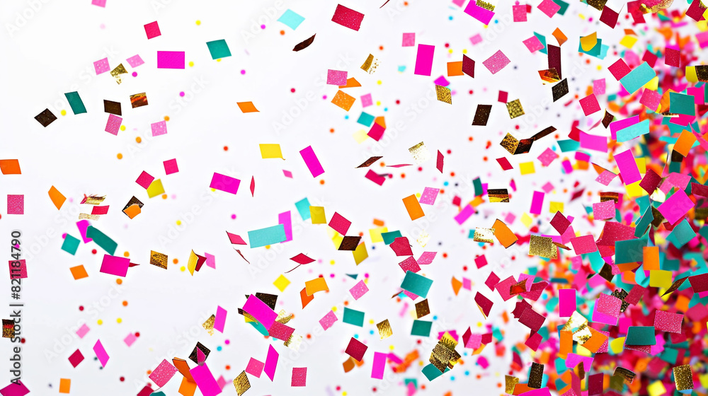 A vibrant confetti background with ample space for your custom text or logo, perfect for creating eye-catching designs for your party invitation