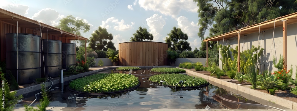 Fototapeta premium Rainwater Harvesting System A Sustainable Solution for Water Conservation