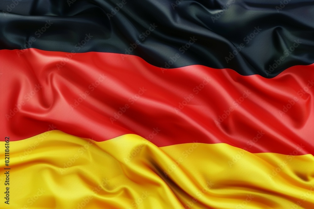 Fototapeta premium A flag with red, yellow and black stripes. Flag of Germany. German official symbol