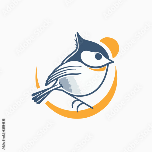 Titmouse in cartoon  doodle style. Image for t-shirt  web  mobile apps and ui. Isolated 2d vector illustration in logo  icon  sketch style  Eps 10. AI Generative