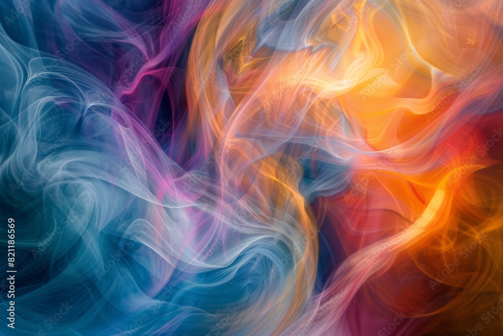 Obraz premium abstract colorful vibrant swirls of sound waves, visualization of music and audio sound