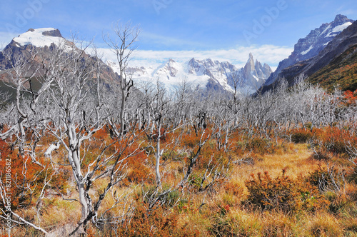 Cerro Torre mountain at autumn. Los Glaciares National park.
