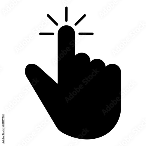 Hand Click Cursor Icon, Simple Icon Vector Design