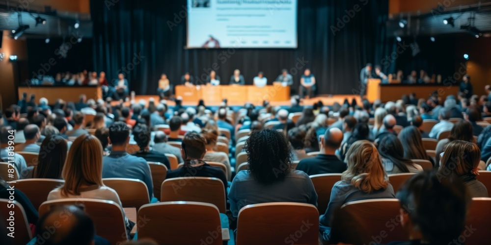 Engaged Audience Attending a Corporate Conference Session