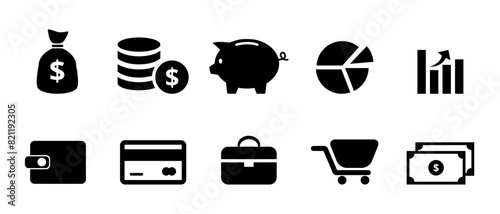Money icon. Business finance icons collection. Money investment payment icon.