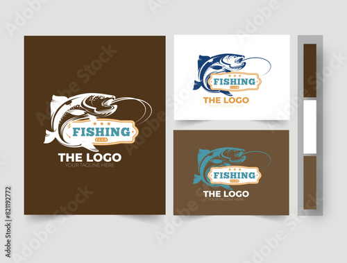 Colorful hand drawn catfish logo design