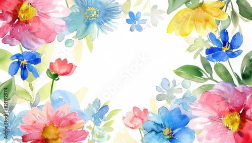 Artistic Watercolor Floral Frame