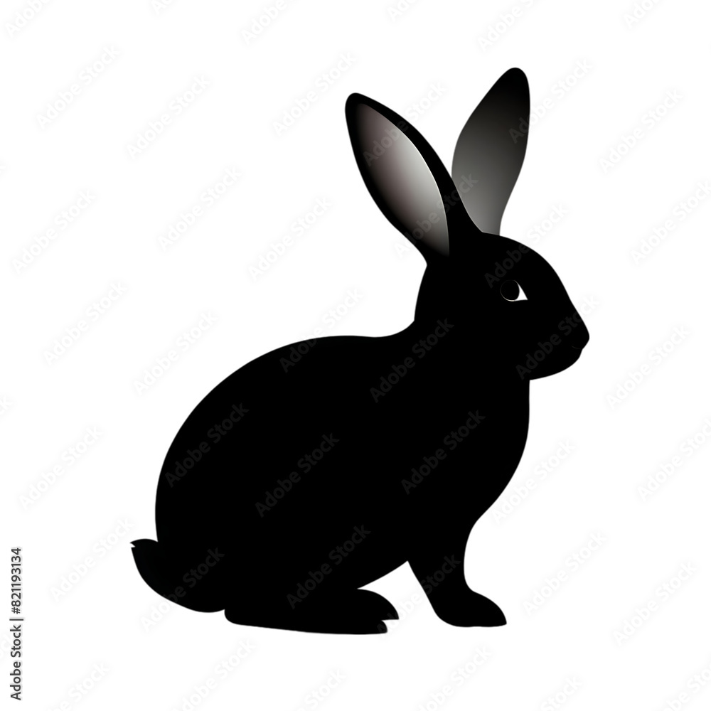 bunny silhouetteon on transparent background bunny silhouetteon on transparent background
