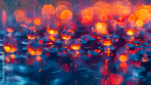 Wallpaper Mural Abstract glowing flame drops in electric illumination Torontodigital.ca