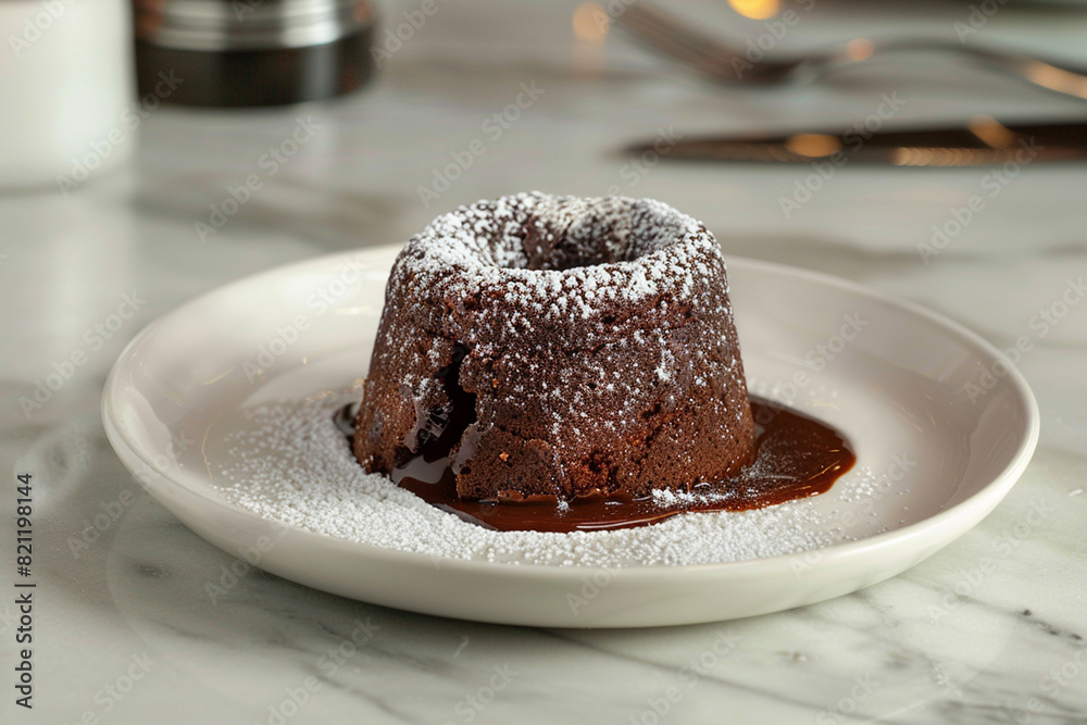 a delectable chocolate lava cake By Generated AI