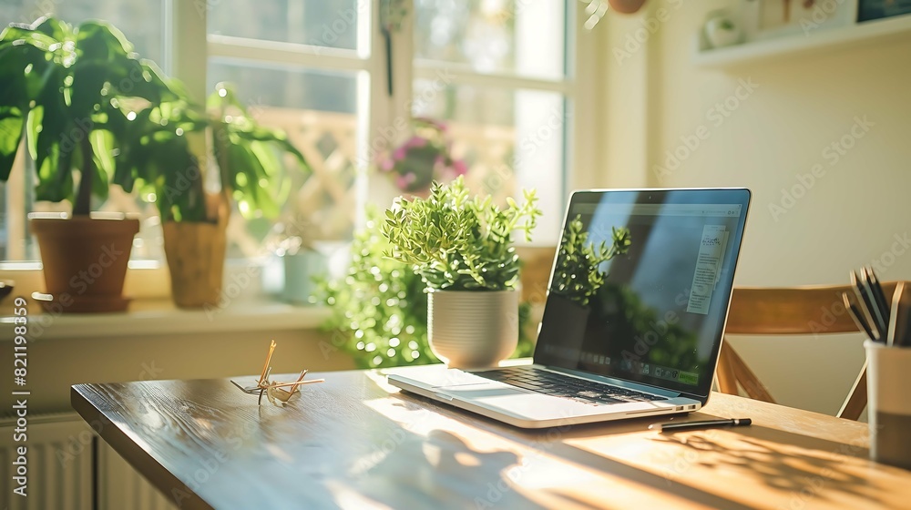 Productive Morning Workspace, Sunny Home Office Space Productive Morning Workspace, Sunny Home Office Space