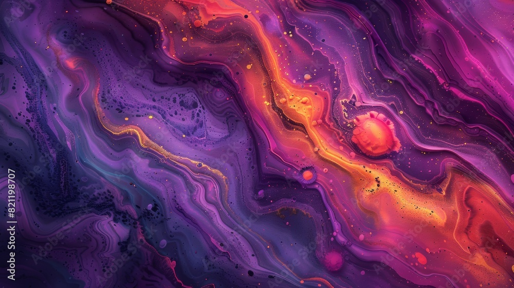 Modern tempera art with random color mix, liquid glowing topographical map effect, abstract style Modern tempera art with random color mix, liquid glowing topographical map effect, abstract style