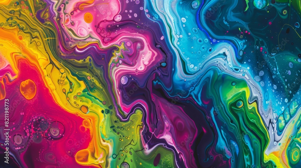 Glowing liquid art with abstract topographical map effect, vibrant tempera color mix, modern Glowing liquid art with abstract topographical map effect, vibrant tempera color mix, modern