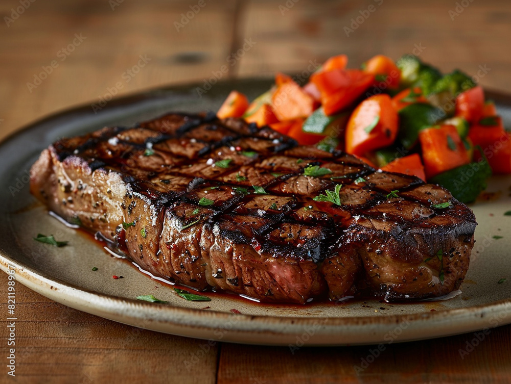 a perfectly grilled steak with grill marks By Generated AI a perfectly grilled steak with grill marks By Generated AI