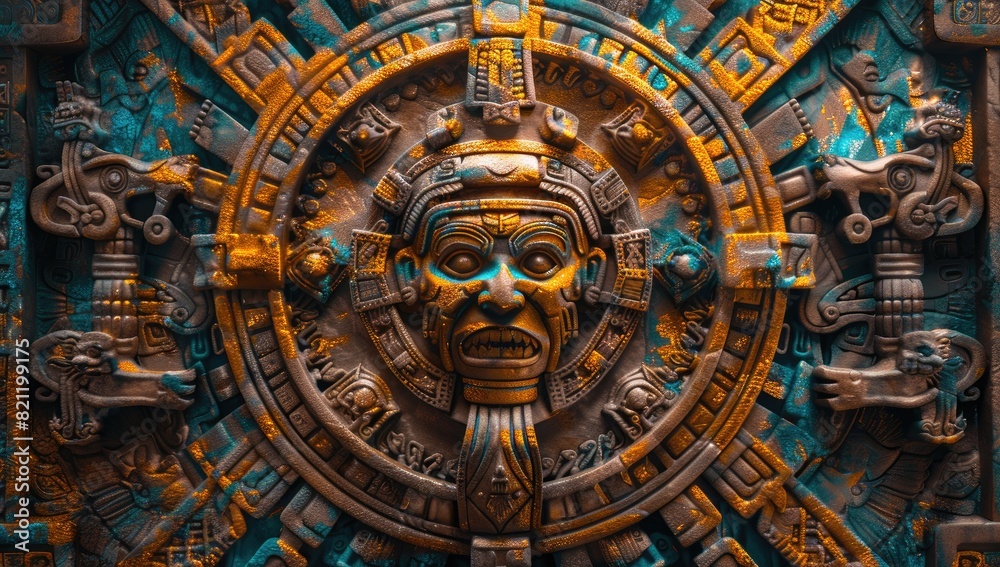 Obraz premium Intricate Aztec Sunstone Design