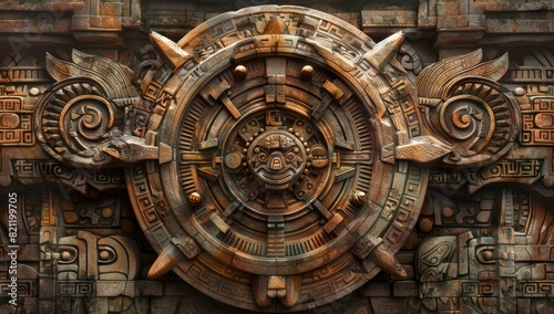 Intricate Aztec Sunstone Design