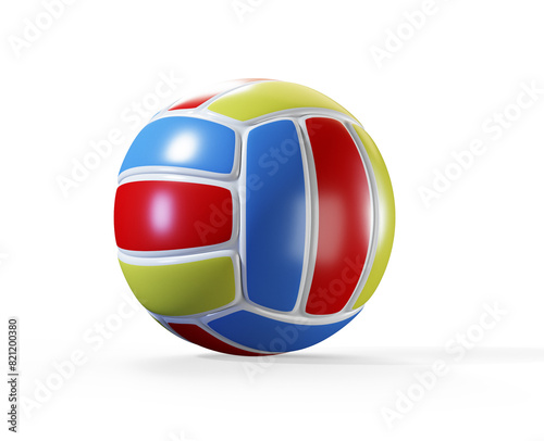 Red volleyball ball 3d render